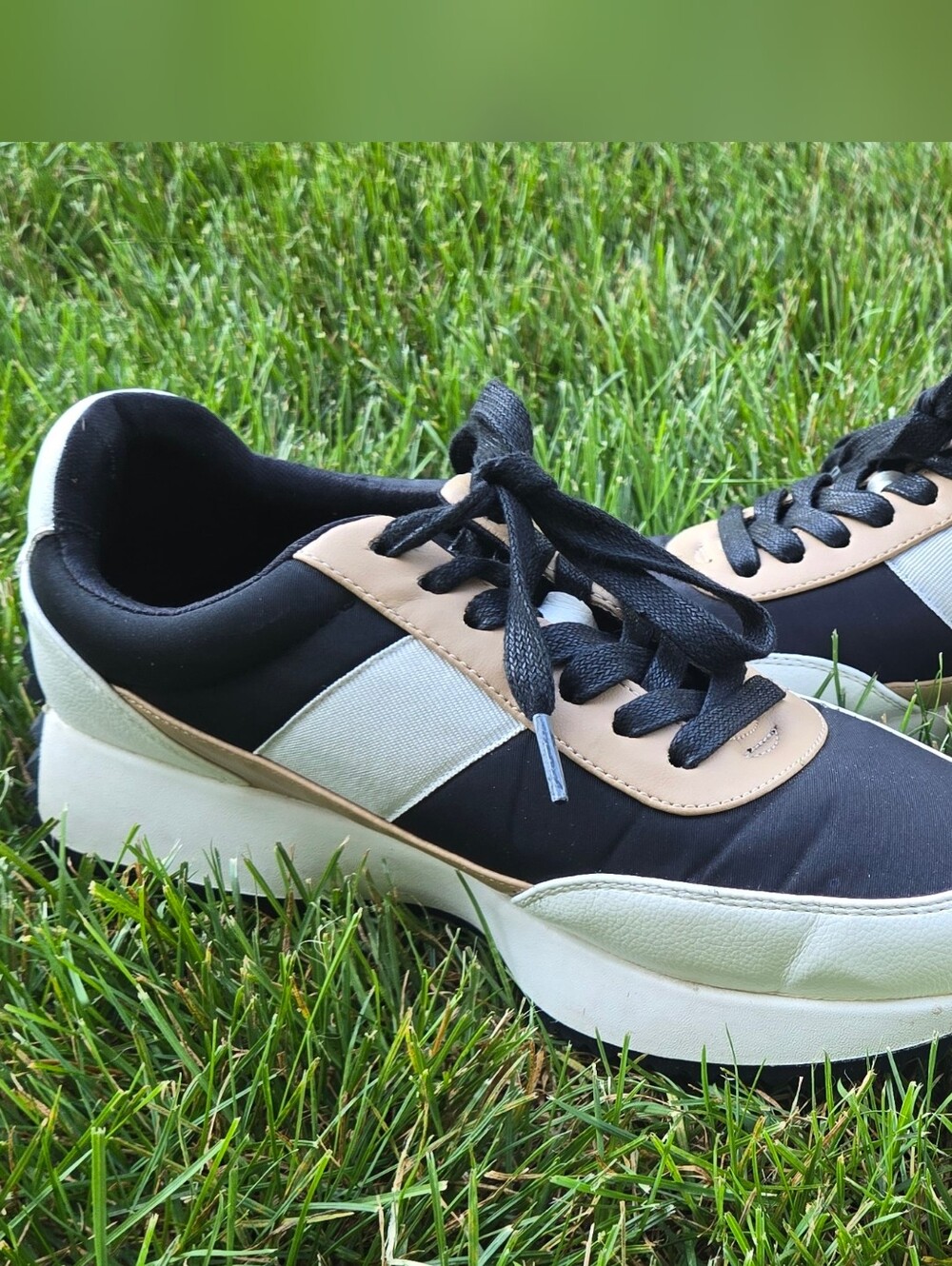 Dolce Vita Black, White & Tan Women's Platform Sneakers